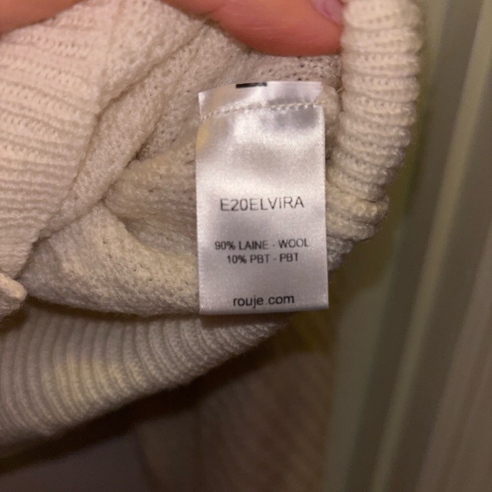 Rouje Cream Knit Cropped Cardigan - Picture 6 of 7